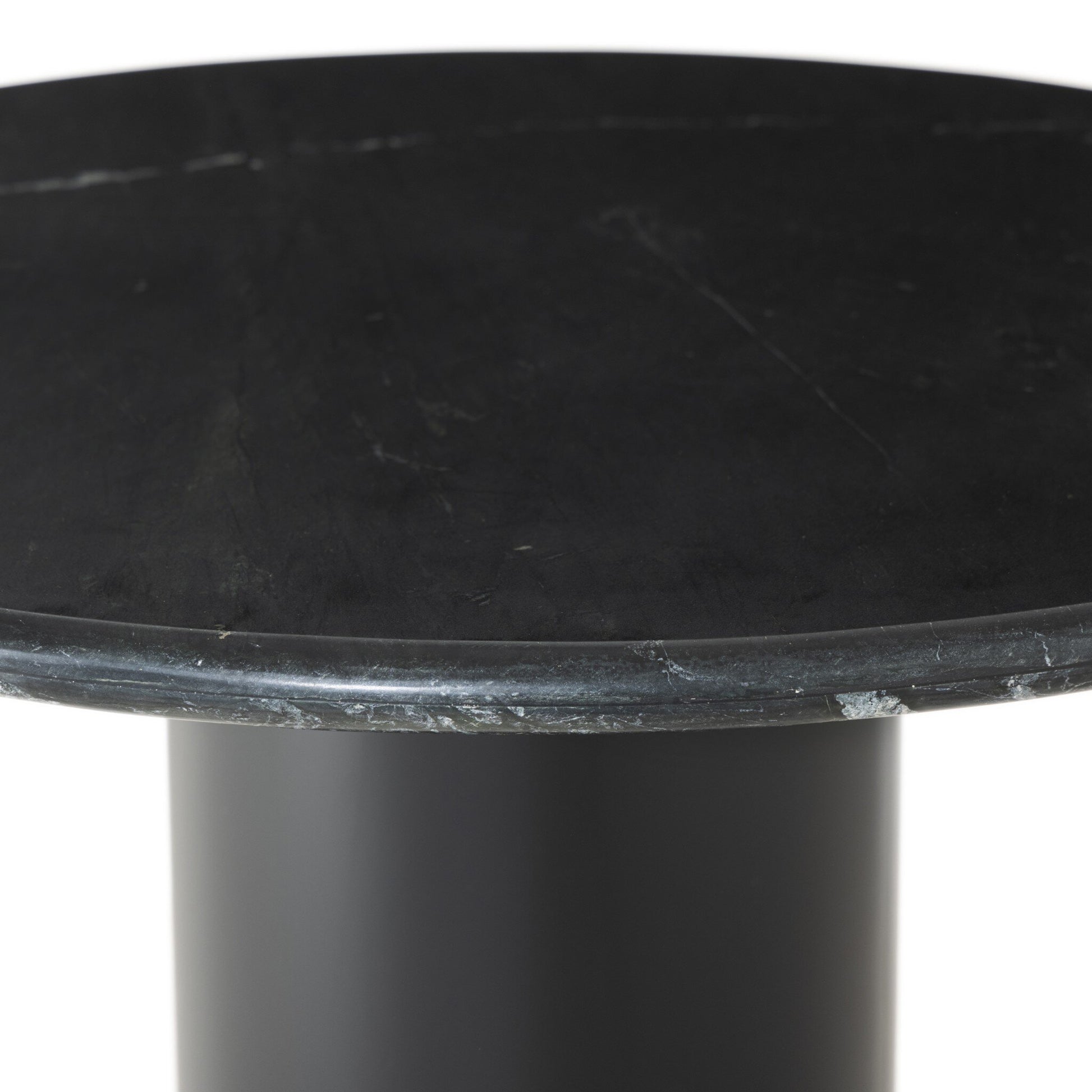 four hands belle round dining table black top