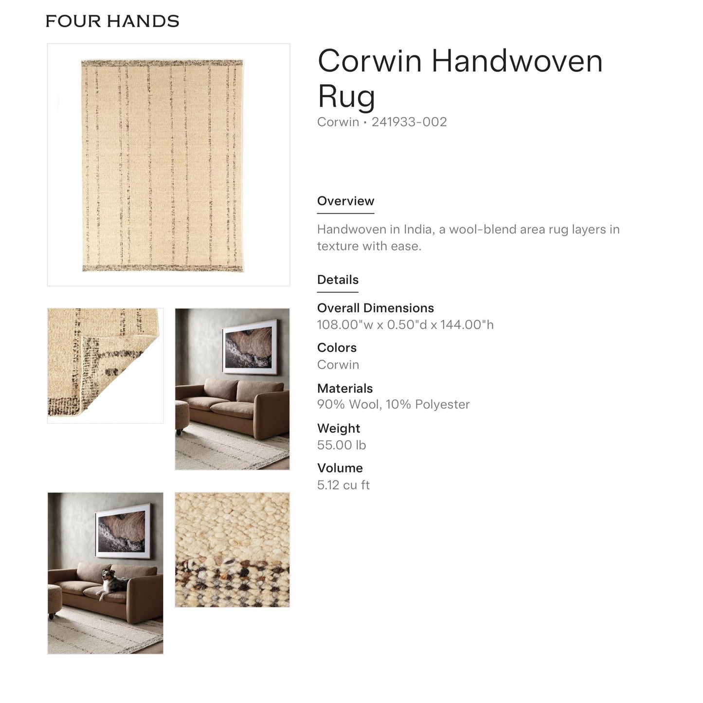four hands corwin rug tearsheet 9x12