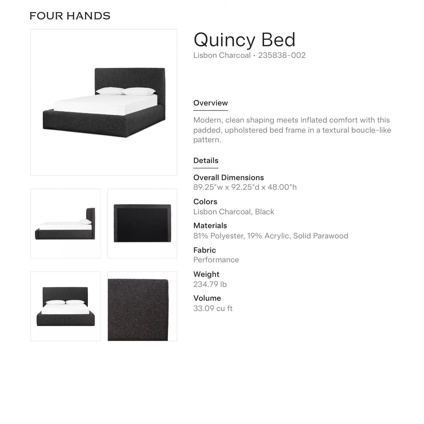 four hands quincy bed king tearsheet
