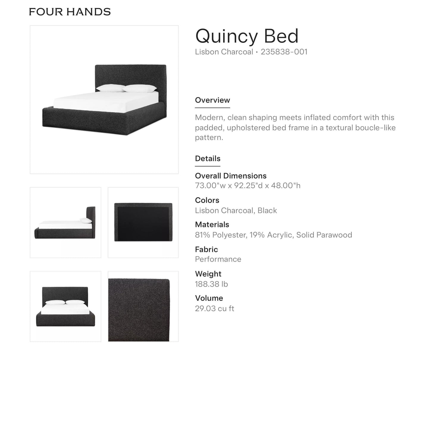 four hands quincy bed queen tearsheet