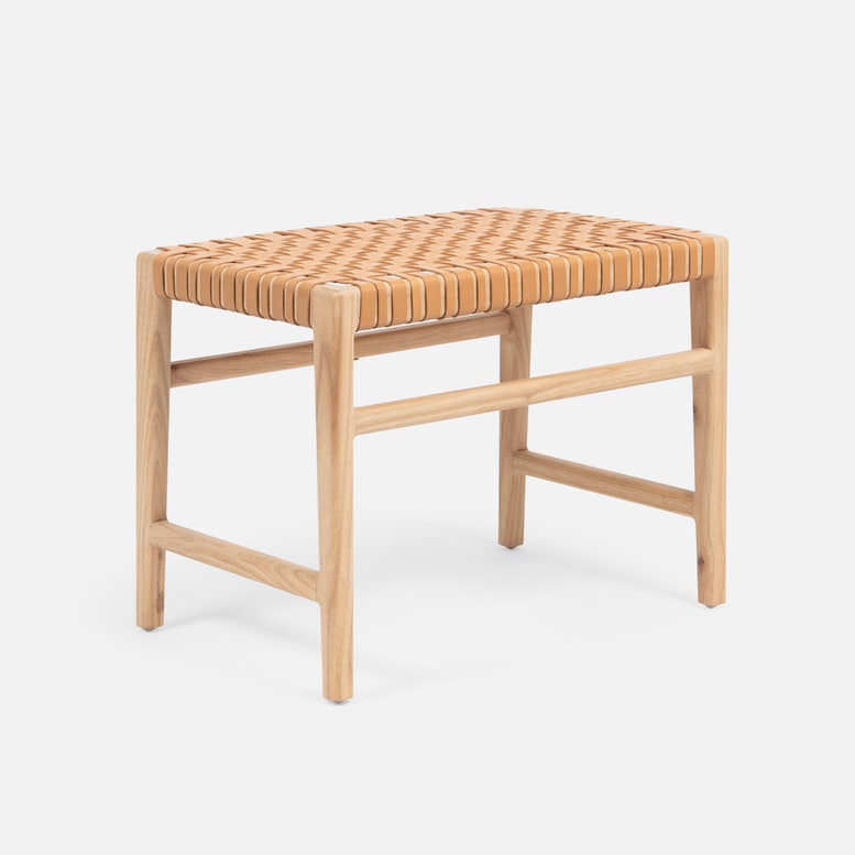 Percy Bench Tan Leather