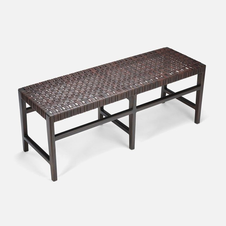 Woven bench on a white background