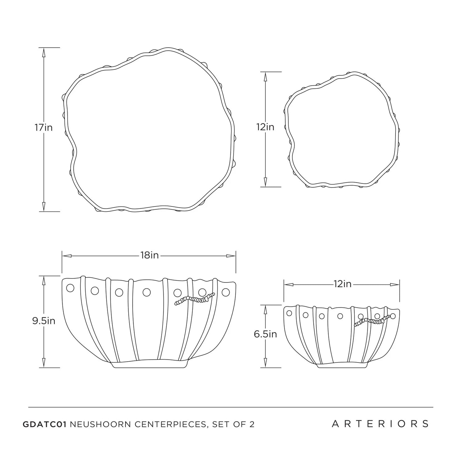 Neushoorn Centerpiece Set Ebony