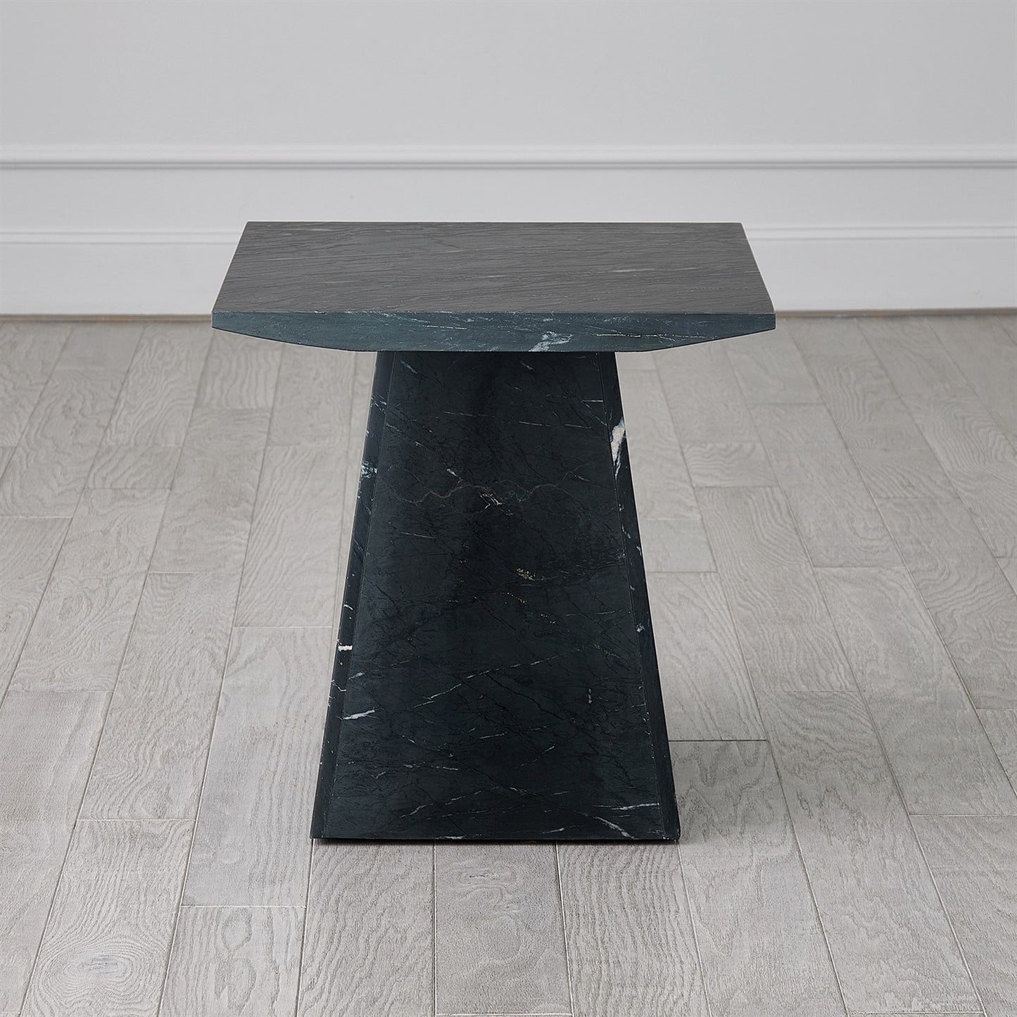 Aero Side Table Black Leathered Marble