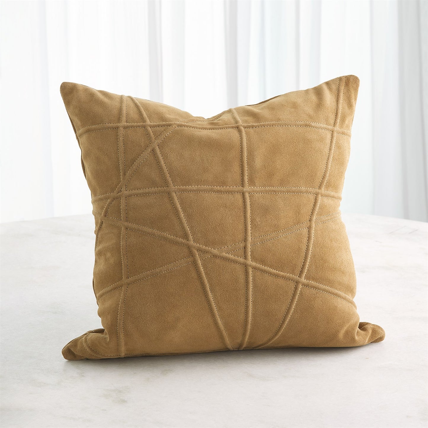 global views crossroads suede pillow camel angle