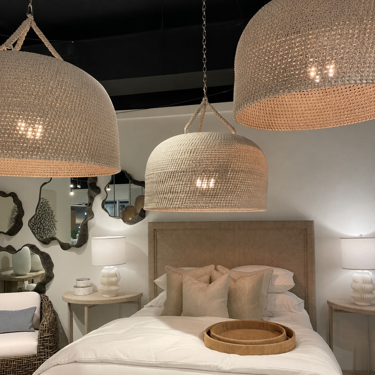 Green Oaks Pendant White Sand Oversized