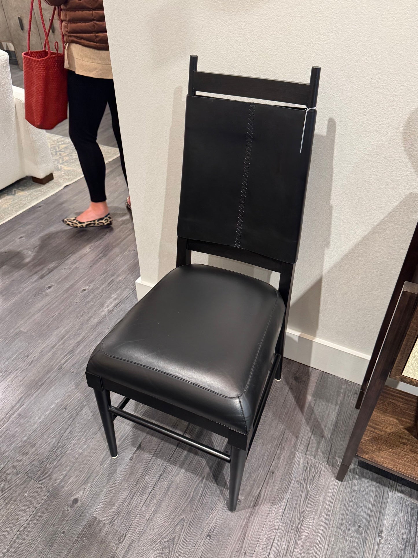 Keegan Chair Ebony Beech and Black Leather