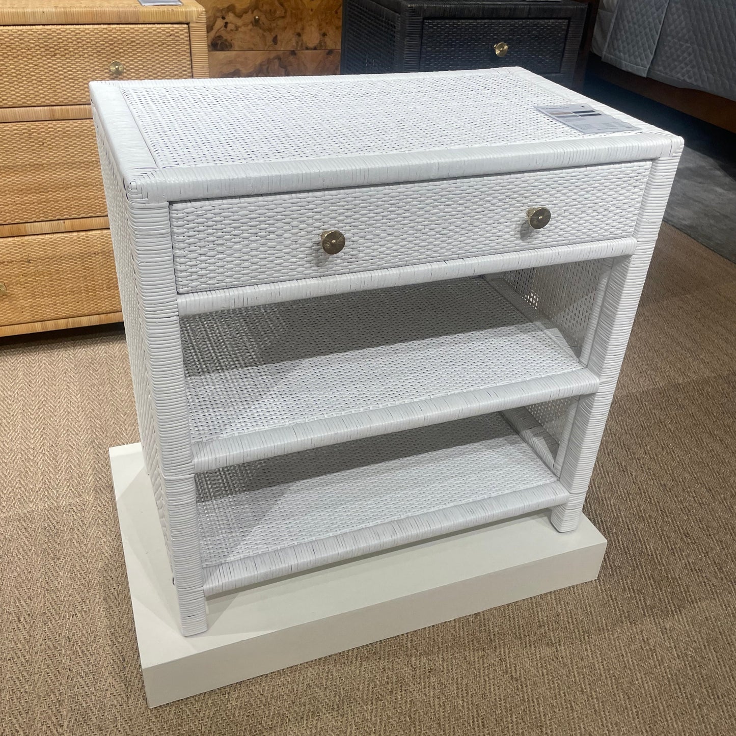 Made Goods Double Nightstand White Rattan Market Photo 2