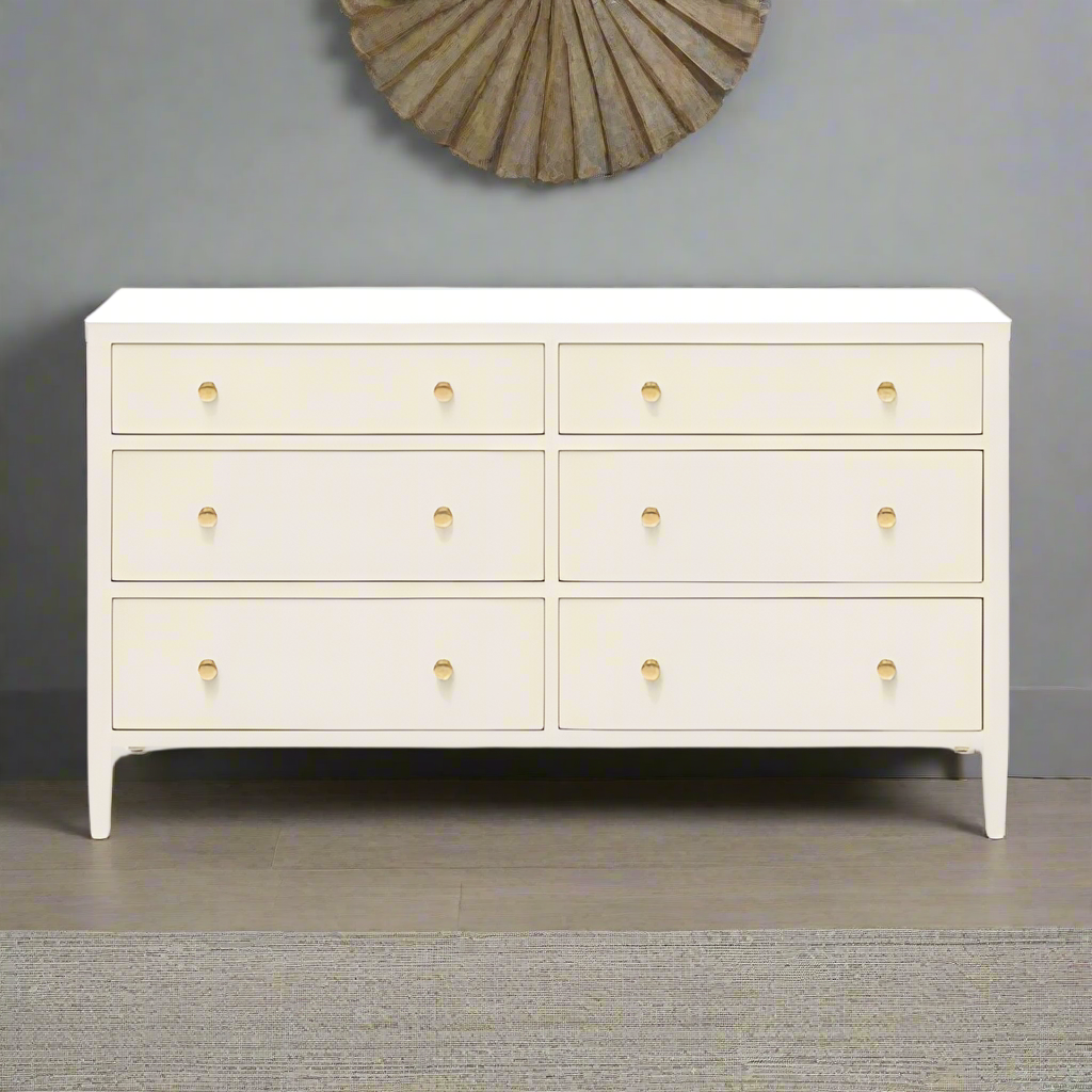 Jarin 60" Dresser White Faux Belgian Linen