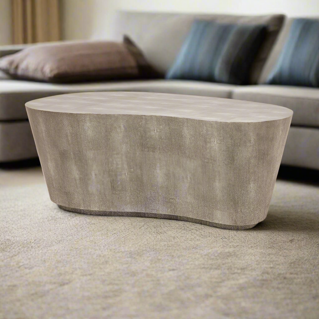 Corbin Coffee Table Sand Faux Shagreen