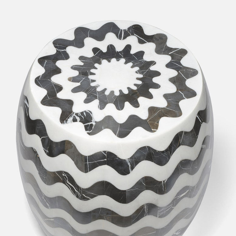 Corey Stool Black and White Marble