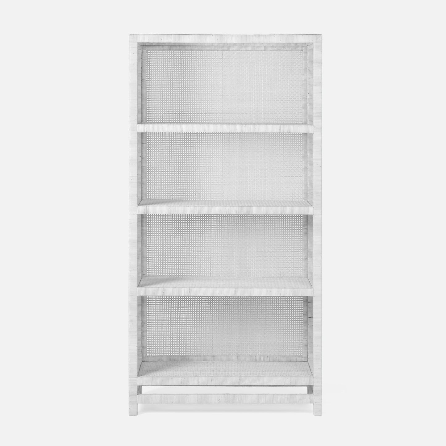 Made Goods Isla Bookcase White Peeled Rattan