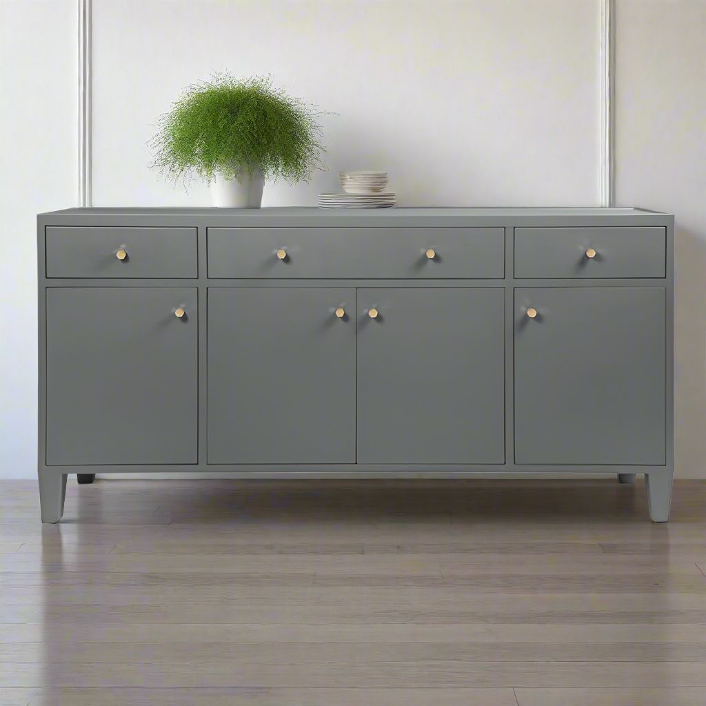 Jarin Buffet Graphite Faux Belgian Linen