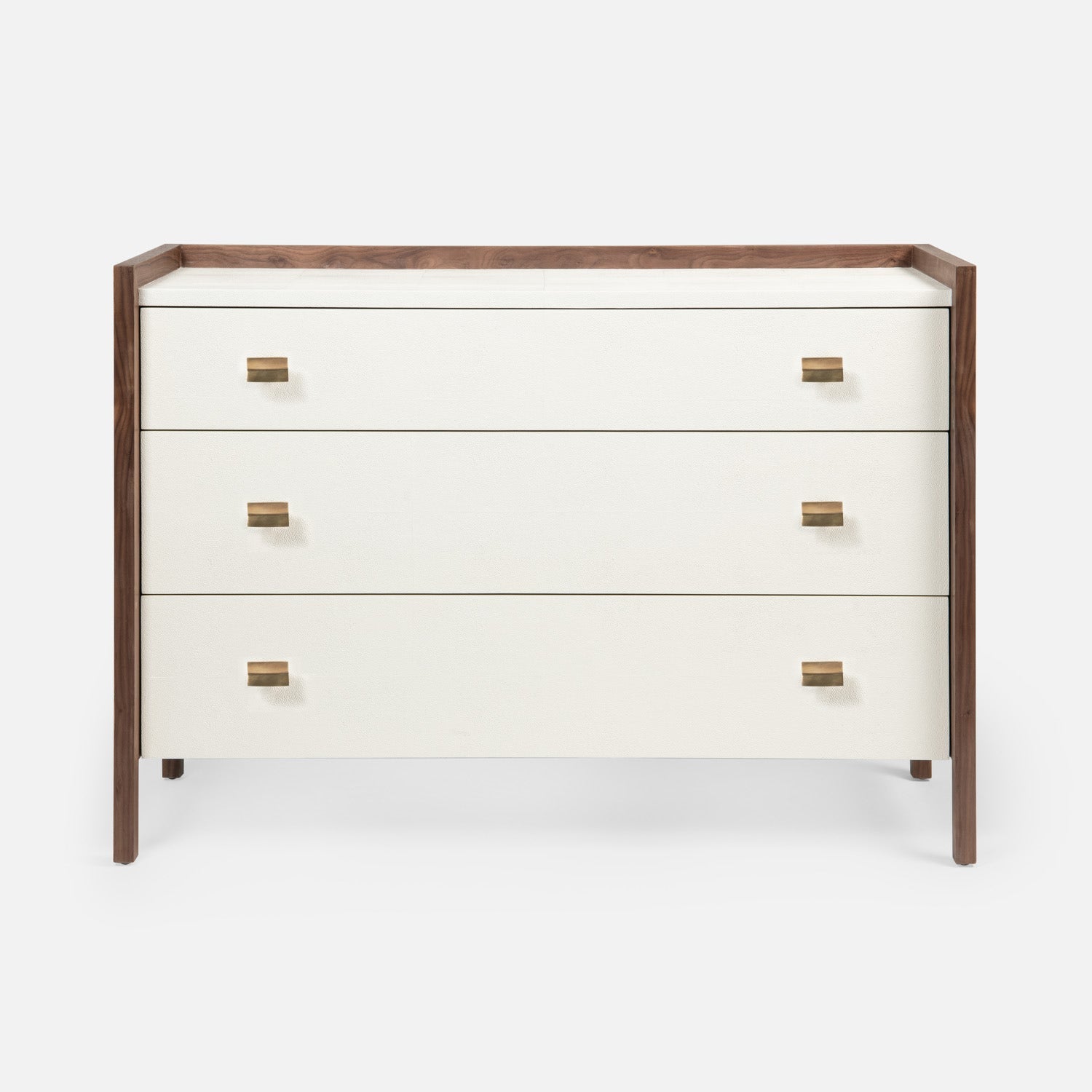 Kennedy Dresser 48" Pristine Vintage Faux Shagreen and Walnut Veneer Kennedy Dresser 48" Pristine Vintage Faux Shagreen and Walnut Veneer