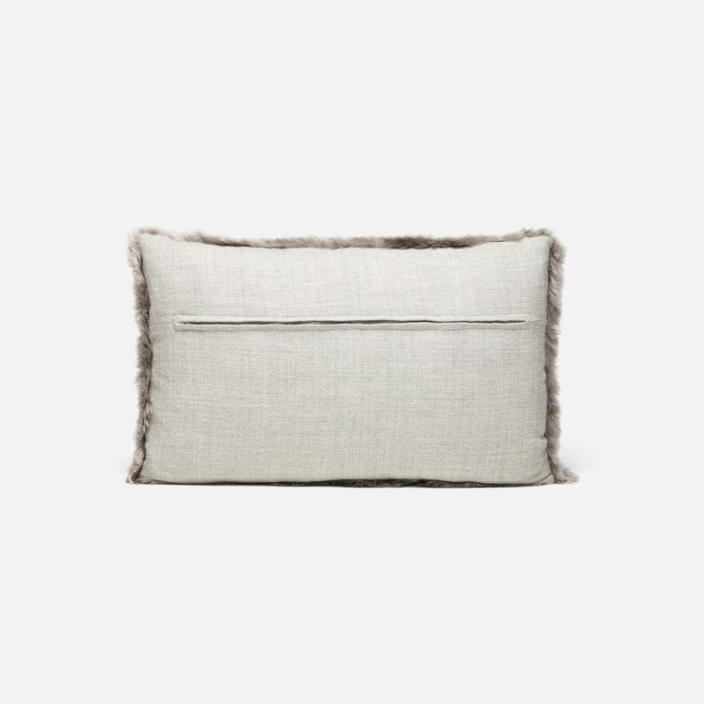 made goods lily pillow cool gray alpaca lumbar pillow back