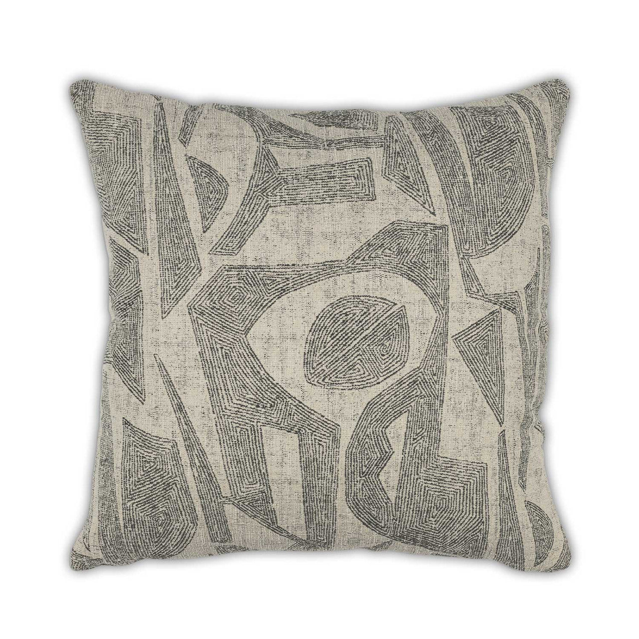 Decorative pillow with geometric pattern on a white background