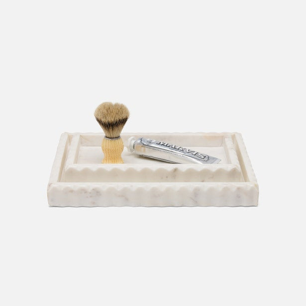 Proviso Tray Set White Marble