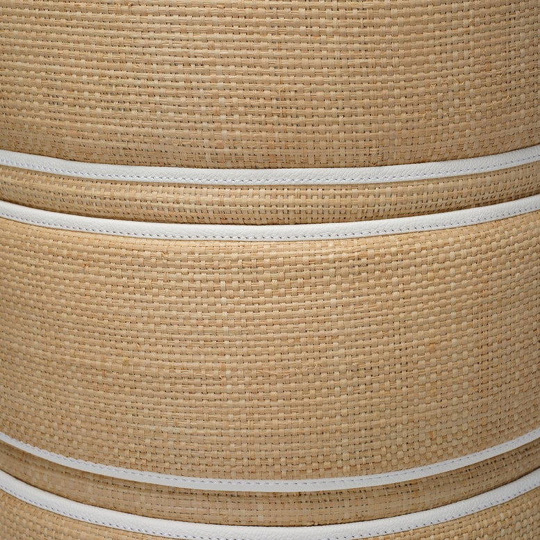 Quinn Stool Natural and White Leather