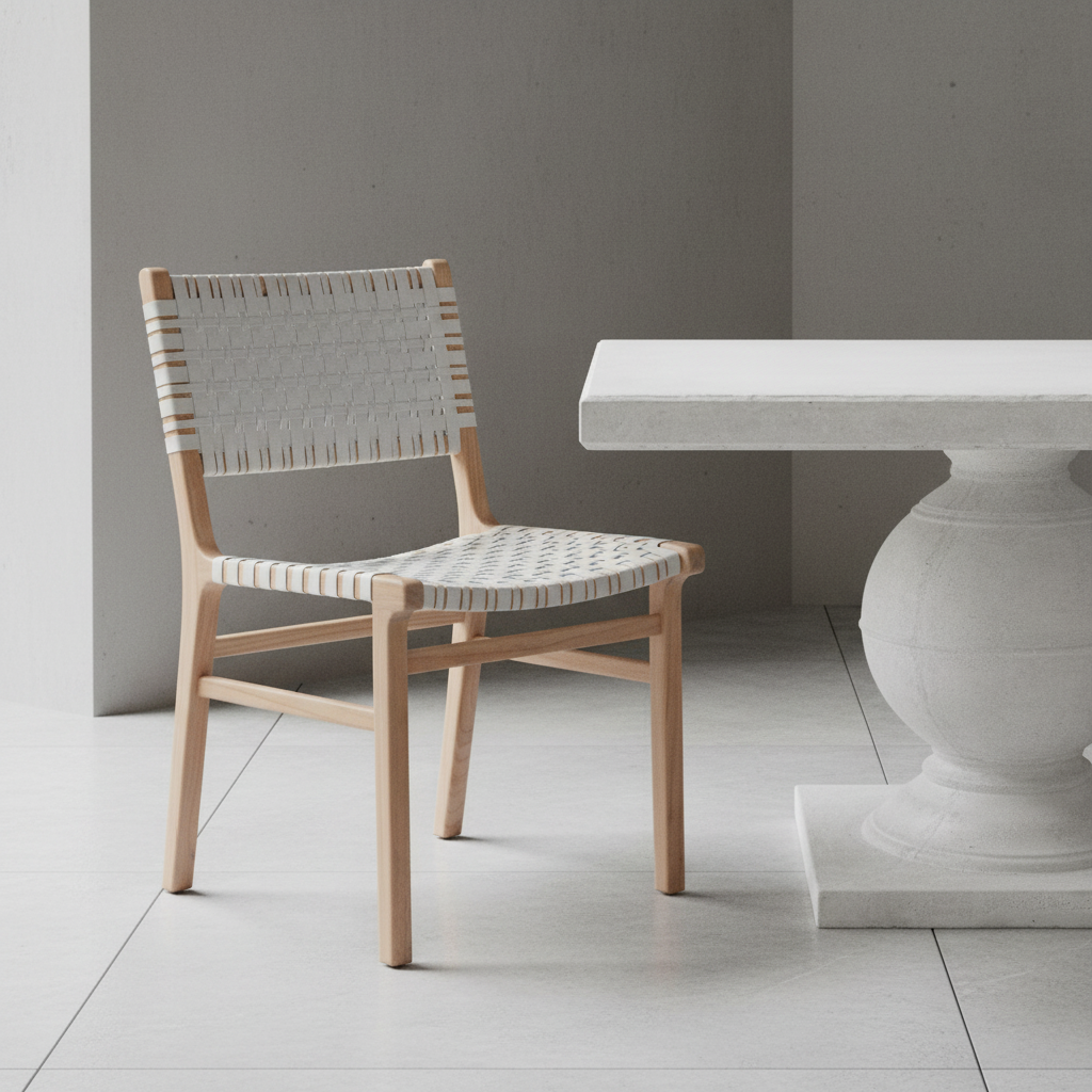 Percy Dining Chair White Leather