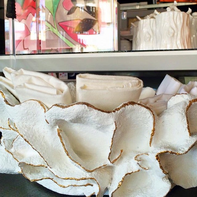 made goods coco bowl gold trip white resin