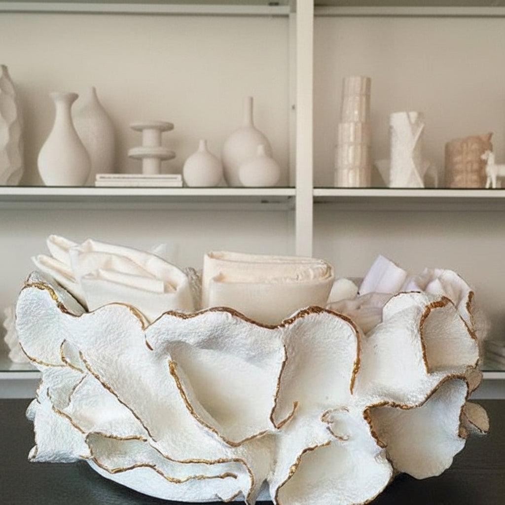 made goods coco bowl gold trip white resin