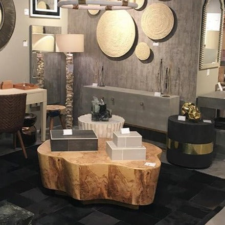 made goods maxine side table mushroom brown brass round