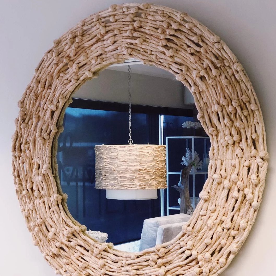 Made Goods Nina round mirror knotted seagrass natural materials
