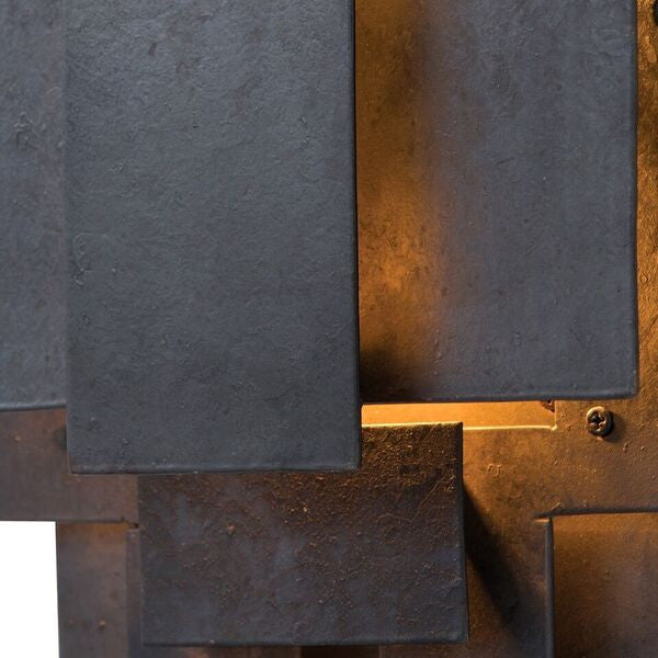 arteriors home trinidad wall sconce blackened iron detail close up