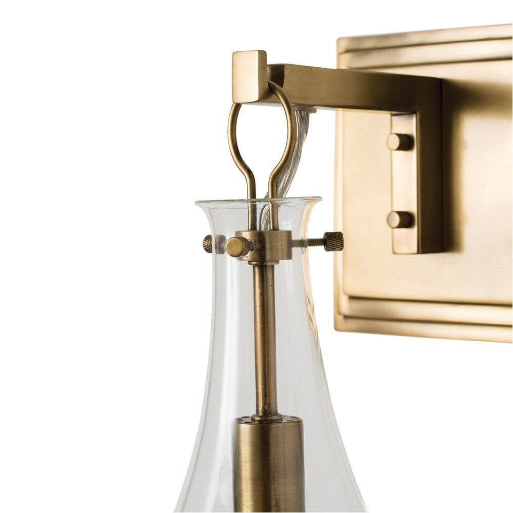 arteriors home sabine wall sconce brass glass