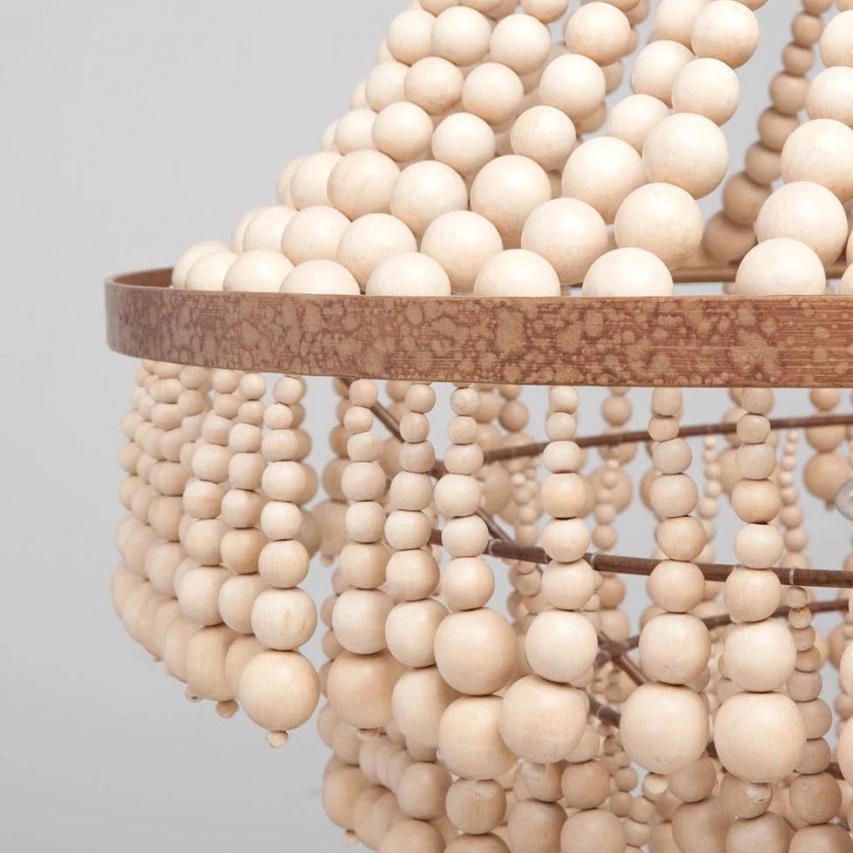 PIA LARGE (gold) made goods pia large chandelier wood beads lighting hanging light fixture