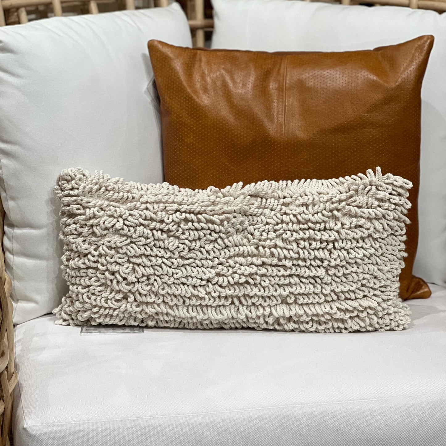 Made Goods Carly Pillow Lumbar on White Chair