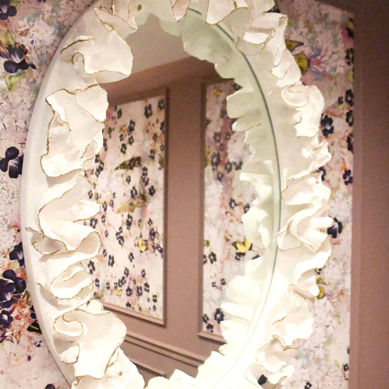 Made Goods Coco Mirror White with Gold Faux Coral