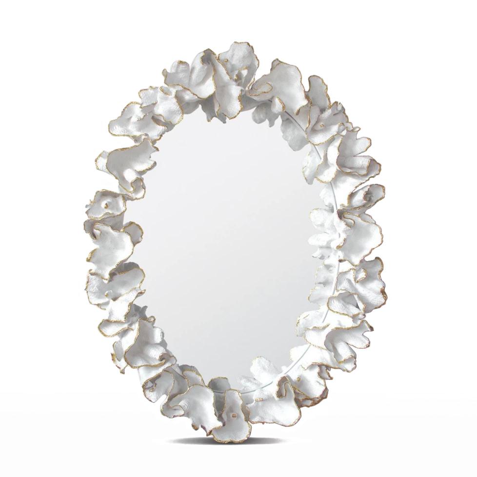 Made Goods Coco Mirror - Finish: White with Gold Faux Coral