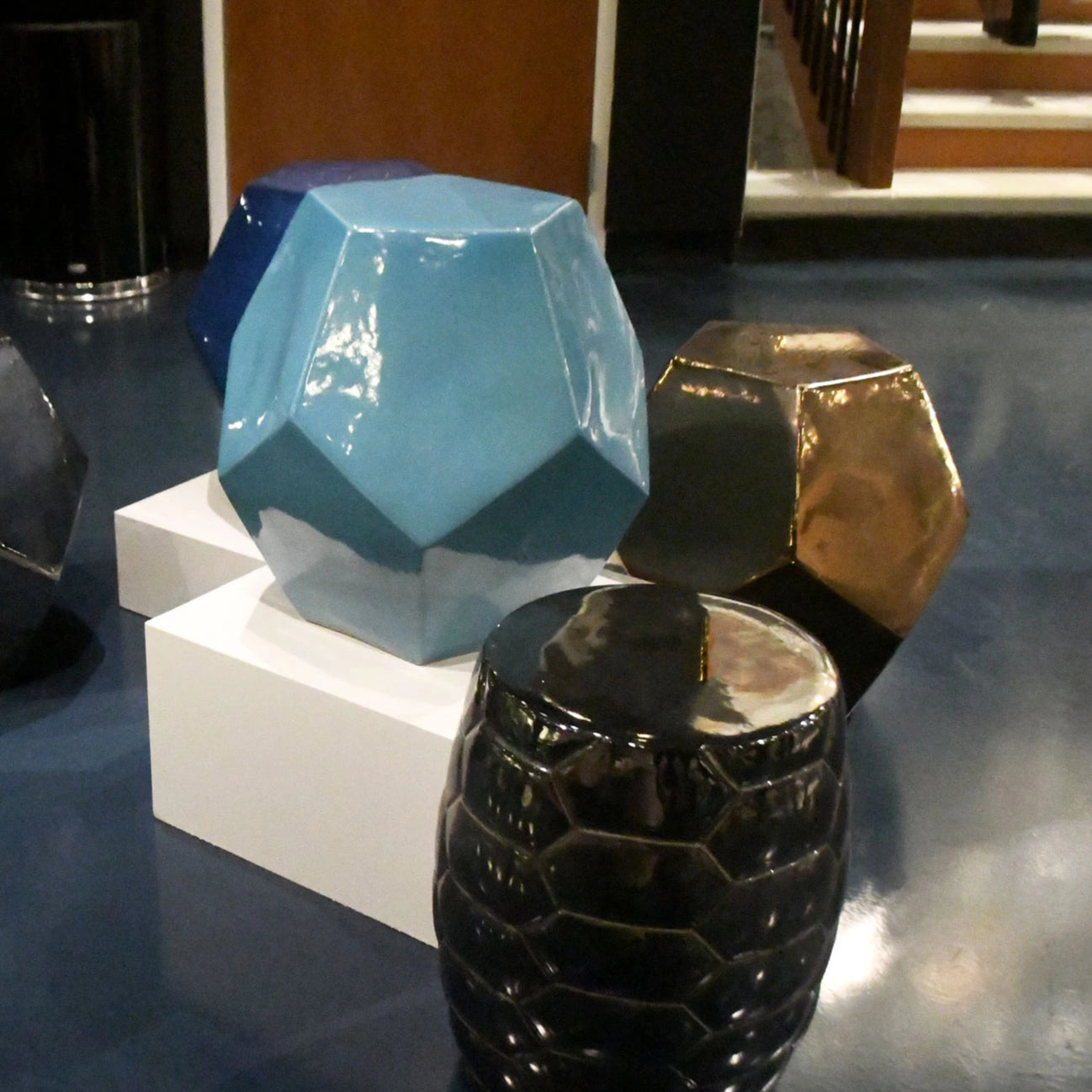 Made Goods Cole Stool Crackled Gold