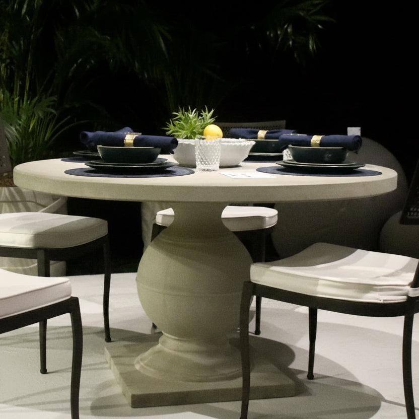 Made Goods Cyril Round Dining Table Aged White