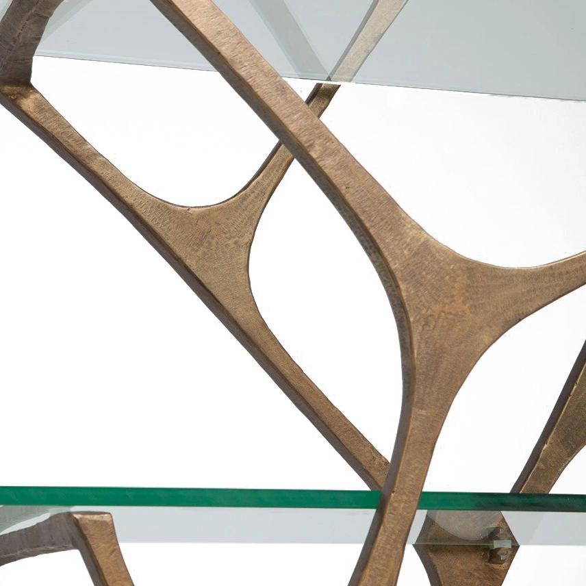 made goods gerald console aged brass iron detail