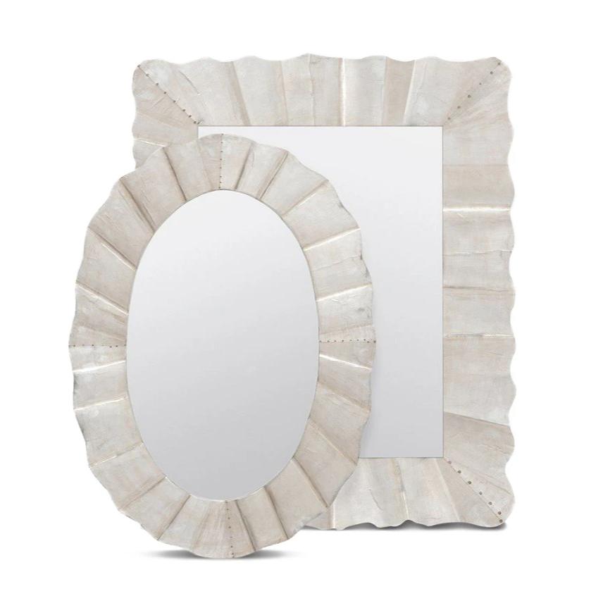 Lara Oval Mirror Antique Silver