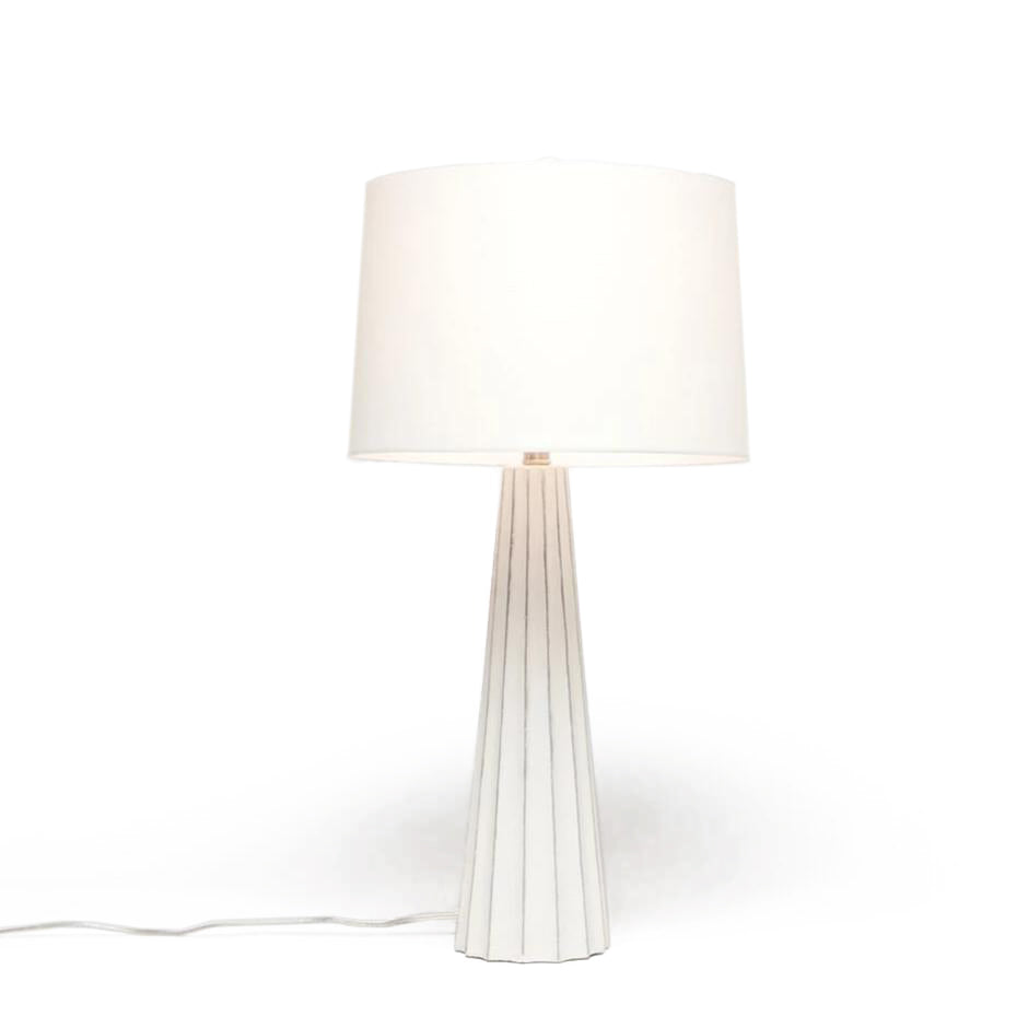 Made Goods Nova Table Lamp White Cement & Silver Leaf