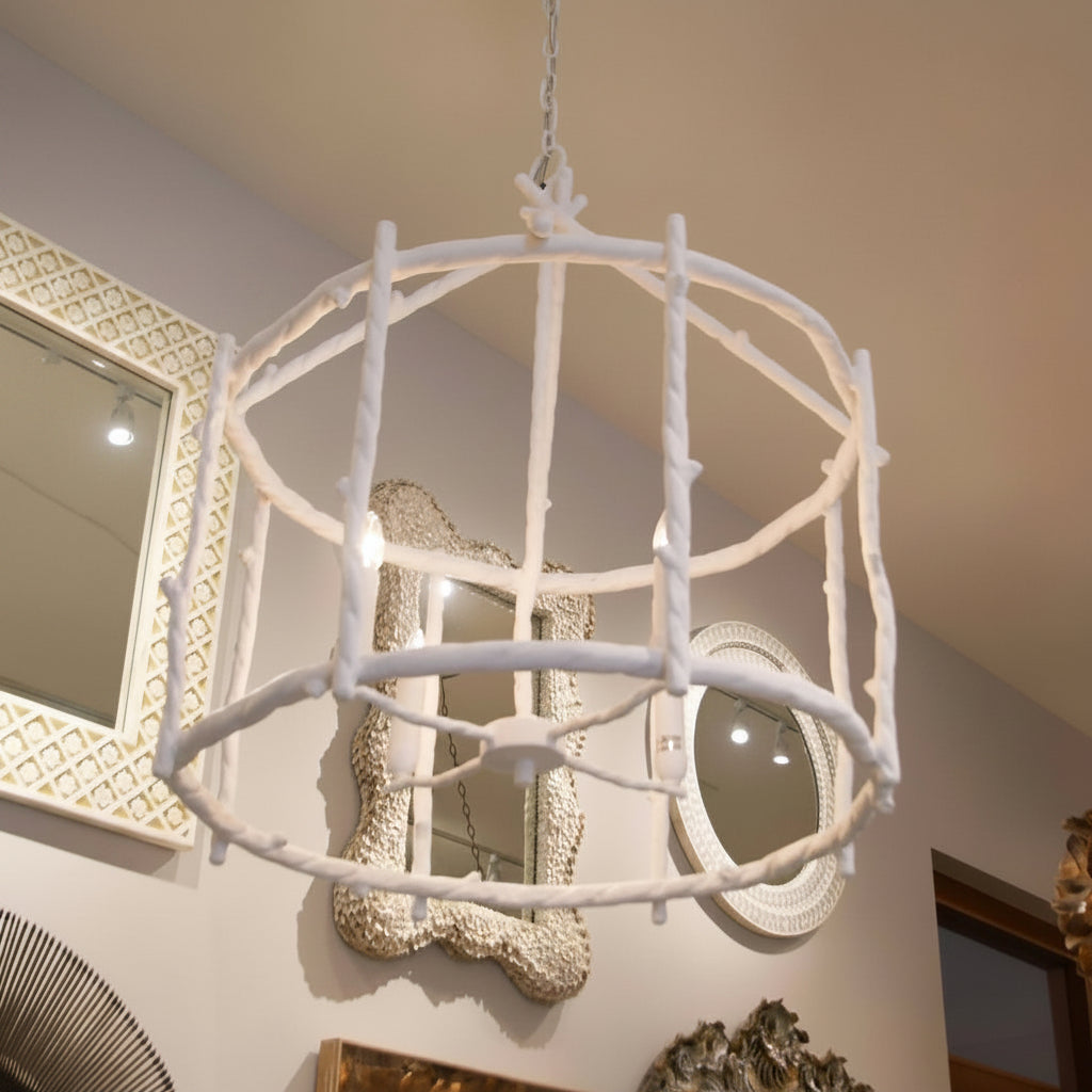 made goods trina twig chandelier round white metal pendant hanging light fixture
