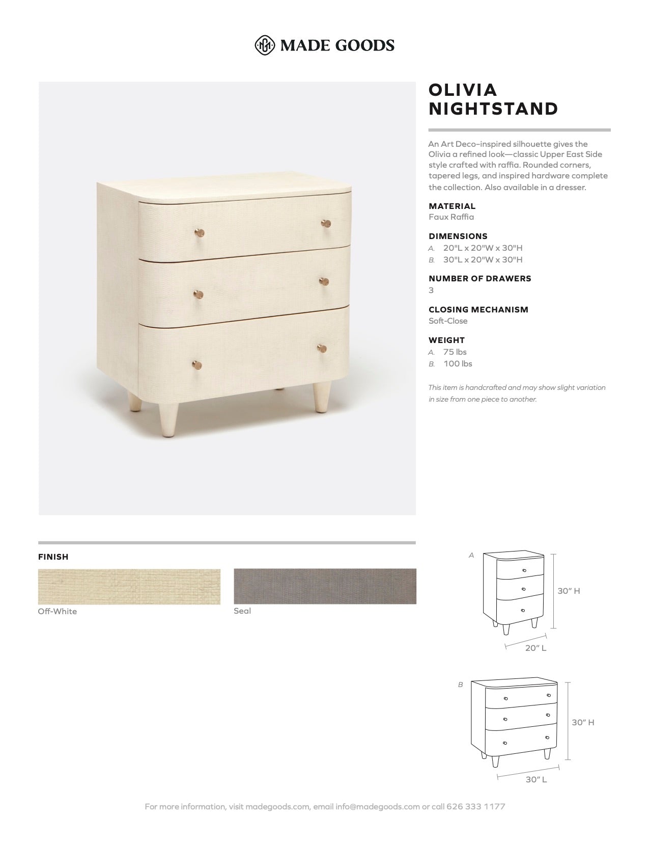 made goods Olivia nightstand double tearsheet