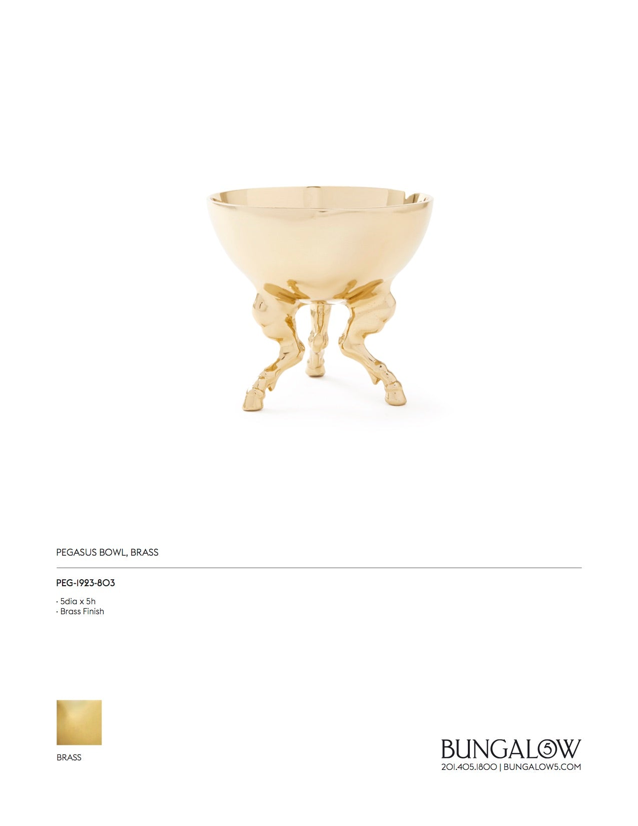 Bungalow 5 Pegasus Bowl Brass Tearsheet