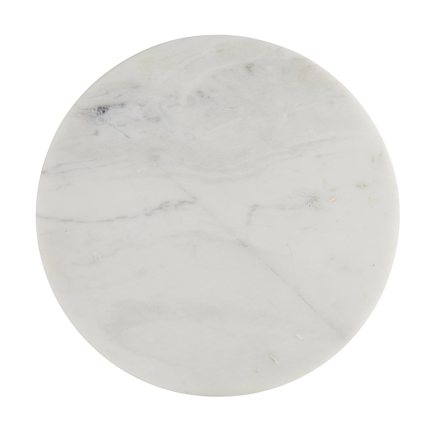 Arteriors Home Kelsie Side Table White Marble Black Iron Round