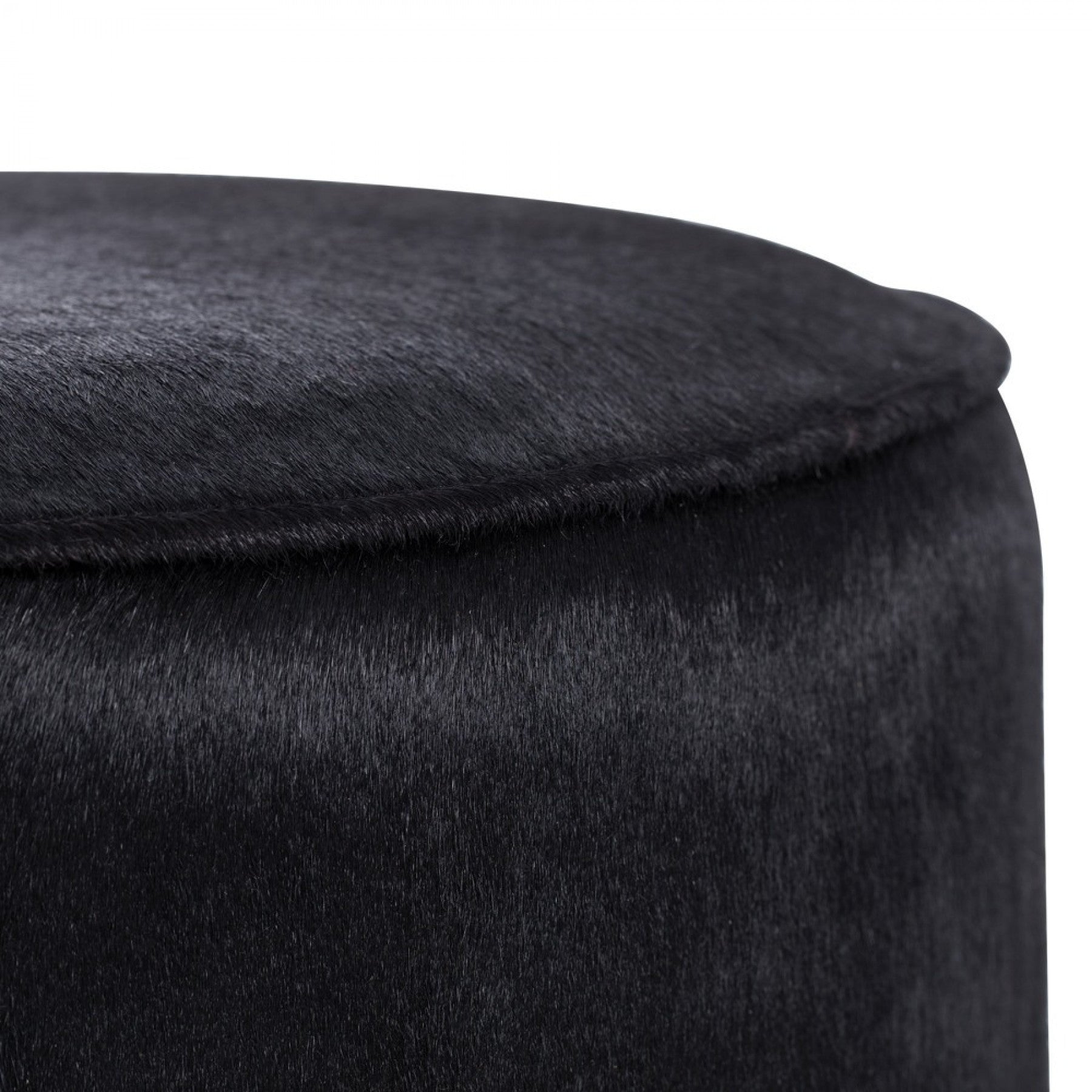 Arteriors home pratt ottoman black leather upholstery detail 6060