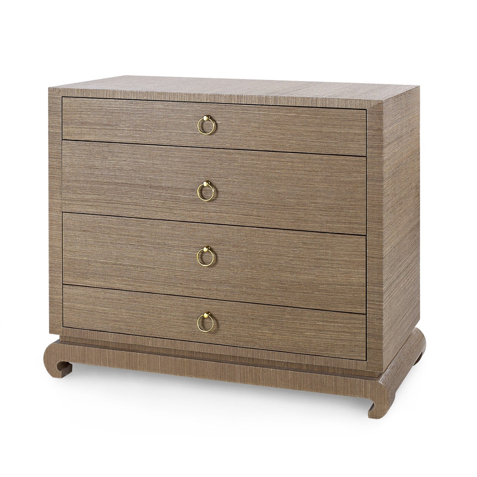 Ming Drawer Large Wide 4 Drawer / Flax Brown Ming Drawer Large Wide 4 Drawer / Flax Brown