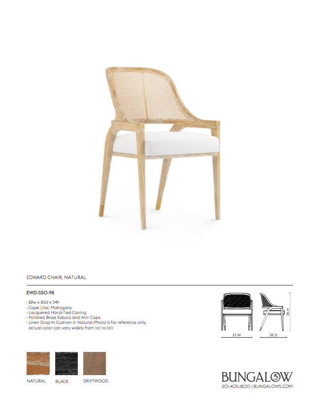 bungalow 5 edward chair natural tearsheet
