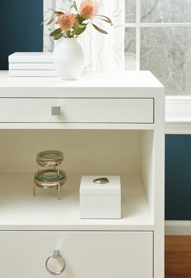 Bungalow 5 Frances 2 Drawer Side Table White FRA-120-59 bed side table, bedroom side tables, modern side table, white side table, side tables for living room