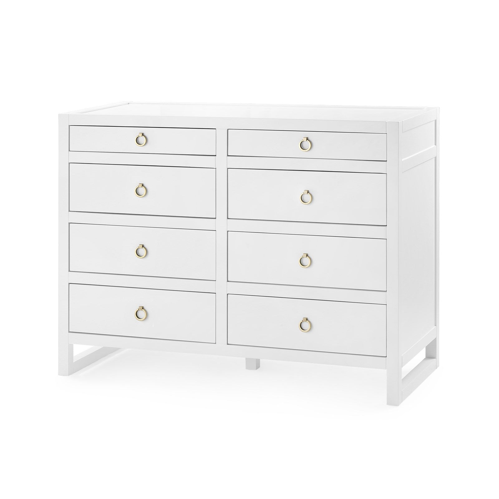 Newton Large 8 Drawer Chest White Pearl