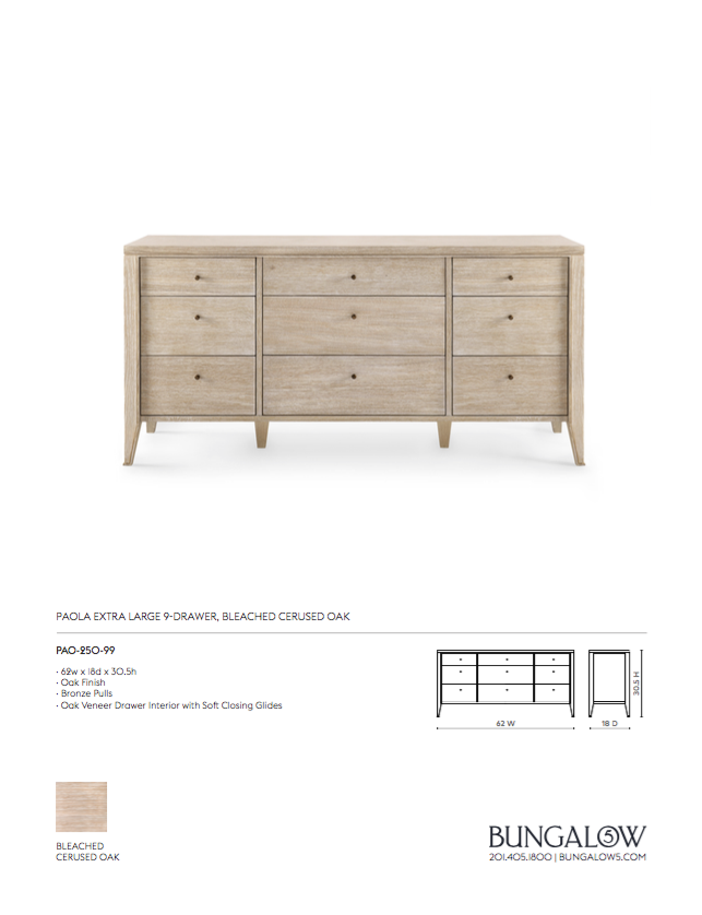 bungalow 5 paola extra large dresser tearsheet