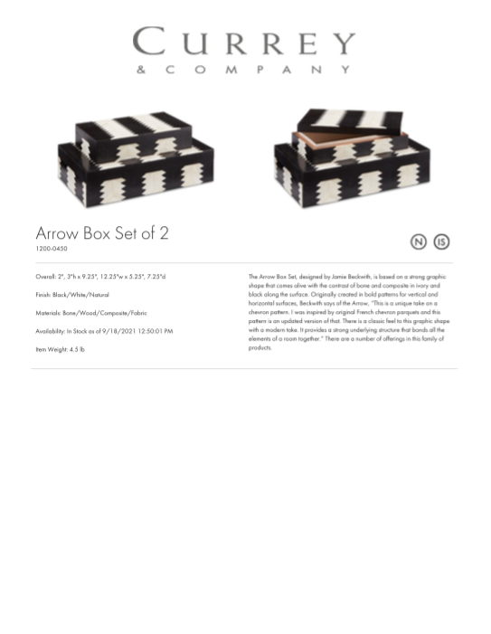 Arrow Box Set Bone and Composite