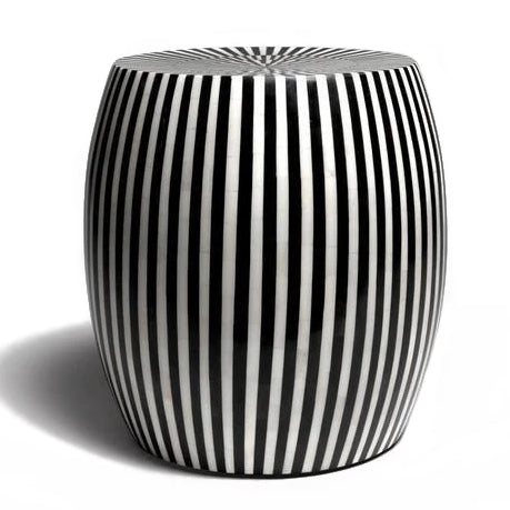 made goods janson striped stool black and white indoor outdoor seating extra seating side table stool